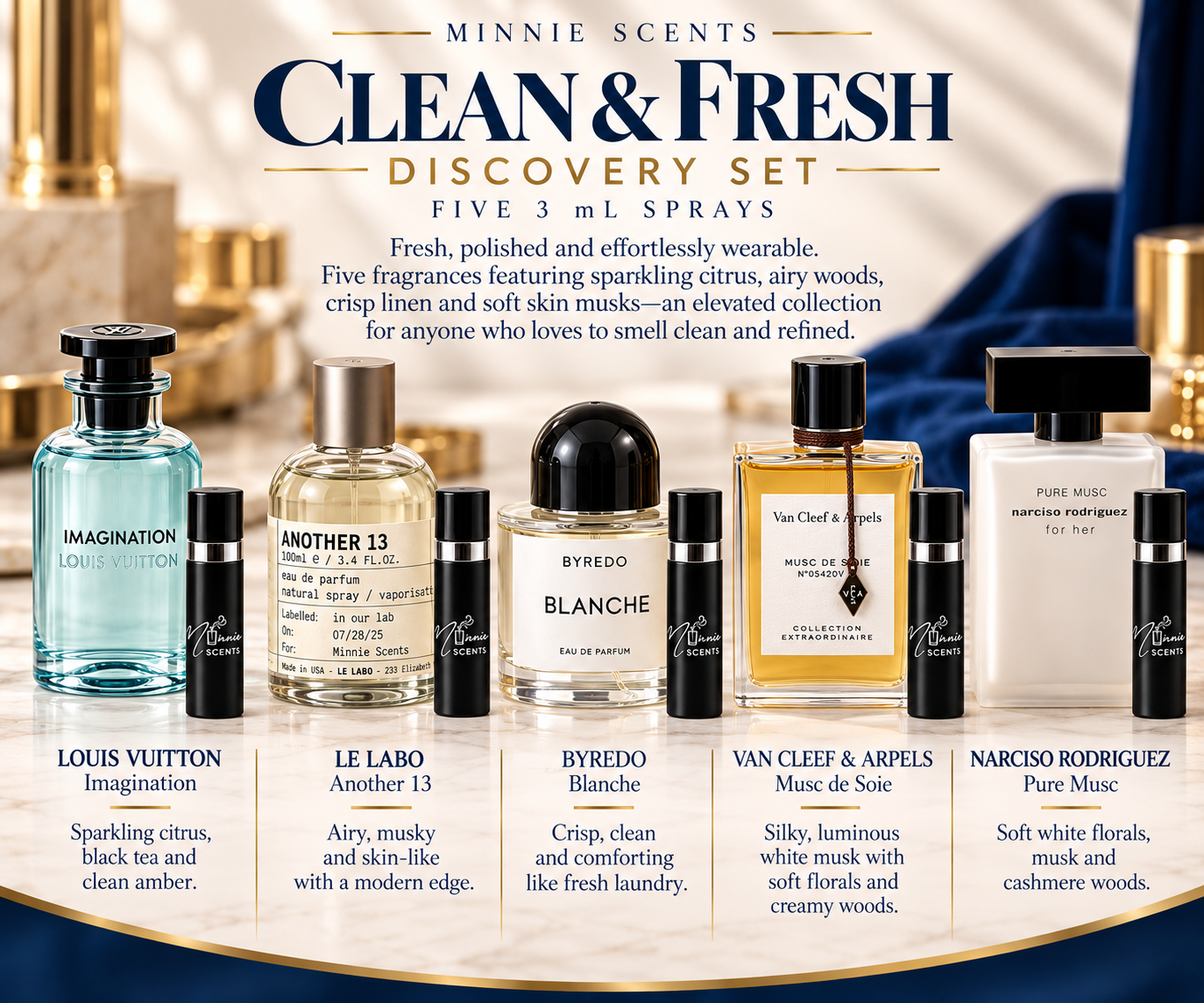 DISCOVERY SET - CLEAN & FRESH - 5 X 3 ml decants