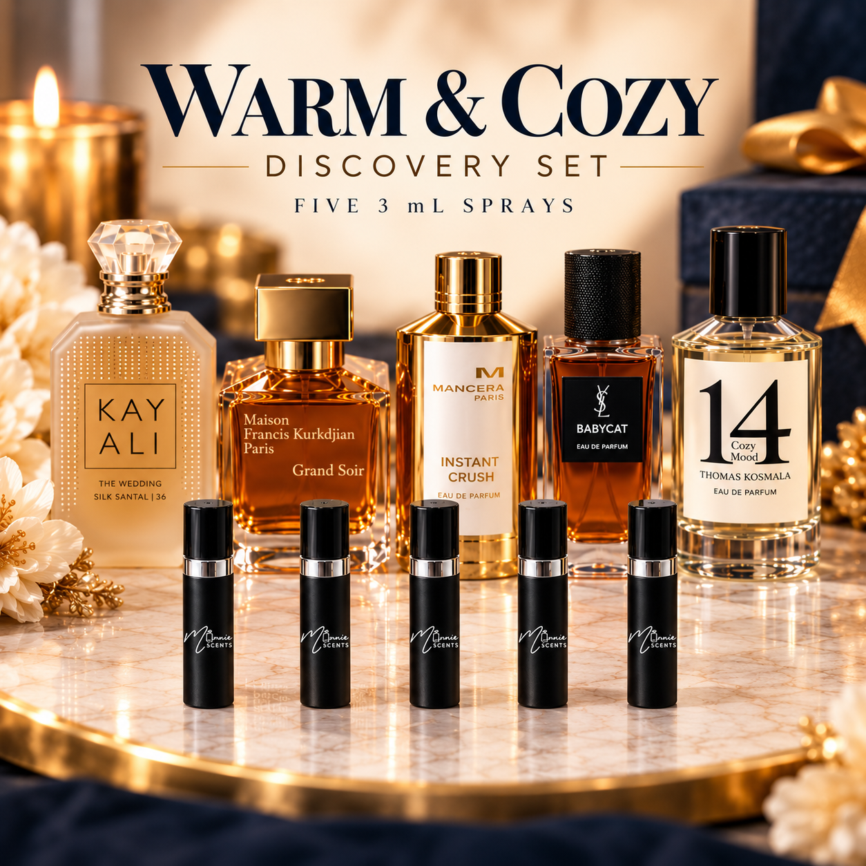 DISCOVERY SET - WARM & COZY - - 5 X 3 ml decants