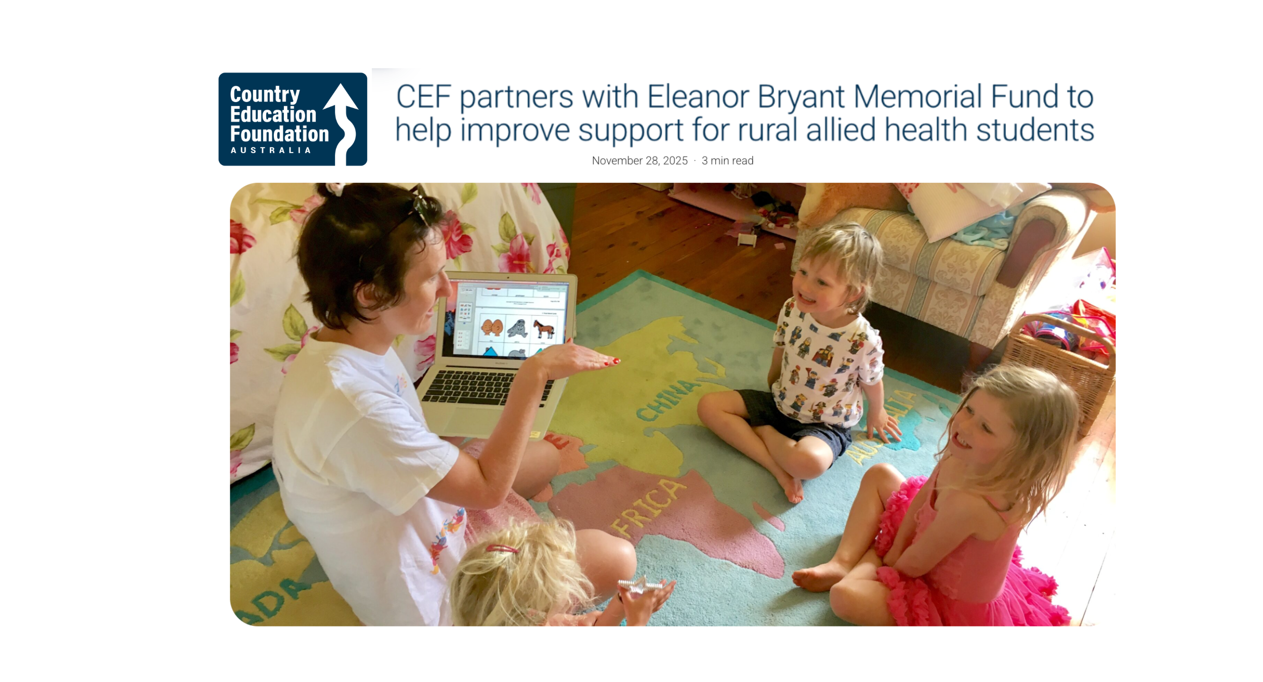 CEF partners with the Eleanor Bryant Memorial Fund to help improve support for rural allied health students