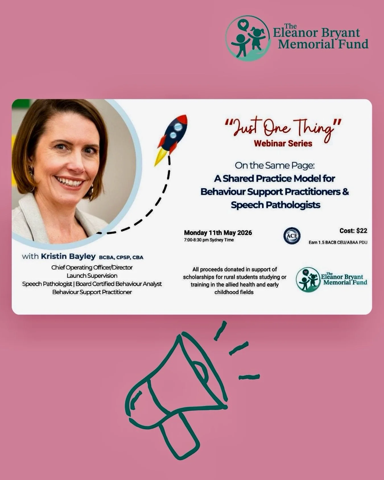 On Monday, 11 May 2026 renowned Speech Pathologist and Behaviour Support Practitioner Kristen Bayley will host a masterclass geared specifically towards Speech Pathologists; Occupational Therapists; Behaviour Analysts and Behaviour Support Practition