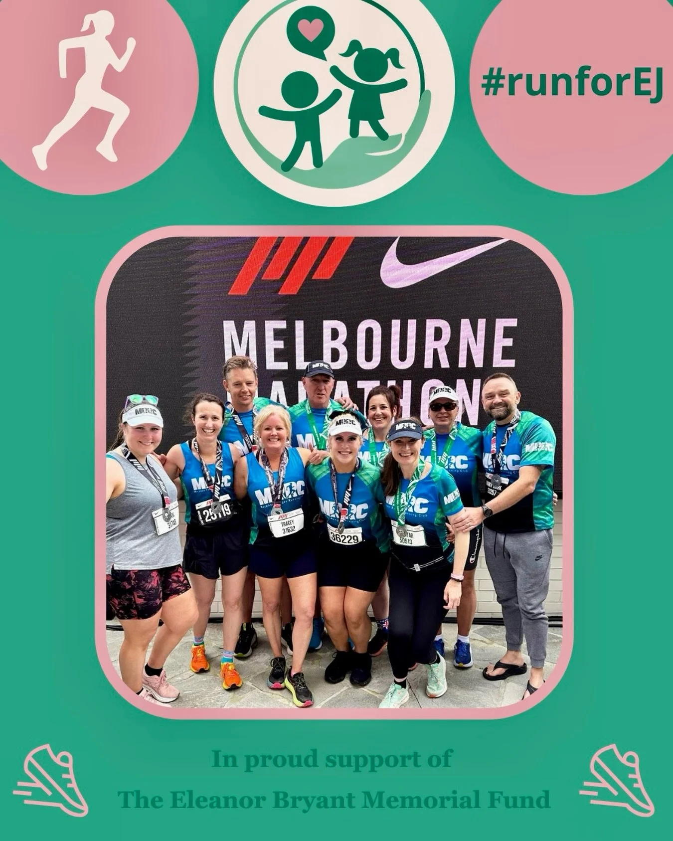 Tomorrow (Saturday) morning we will come together and pay tribute to our dear friend Eleanor whose infectious laughter and captivating smile were always present in every run that she ran 🩷💚

Not only did EJ love running, she also cherished being 
