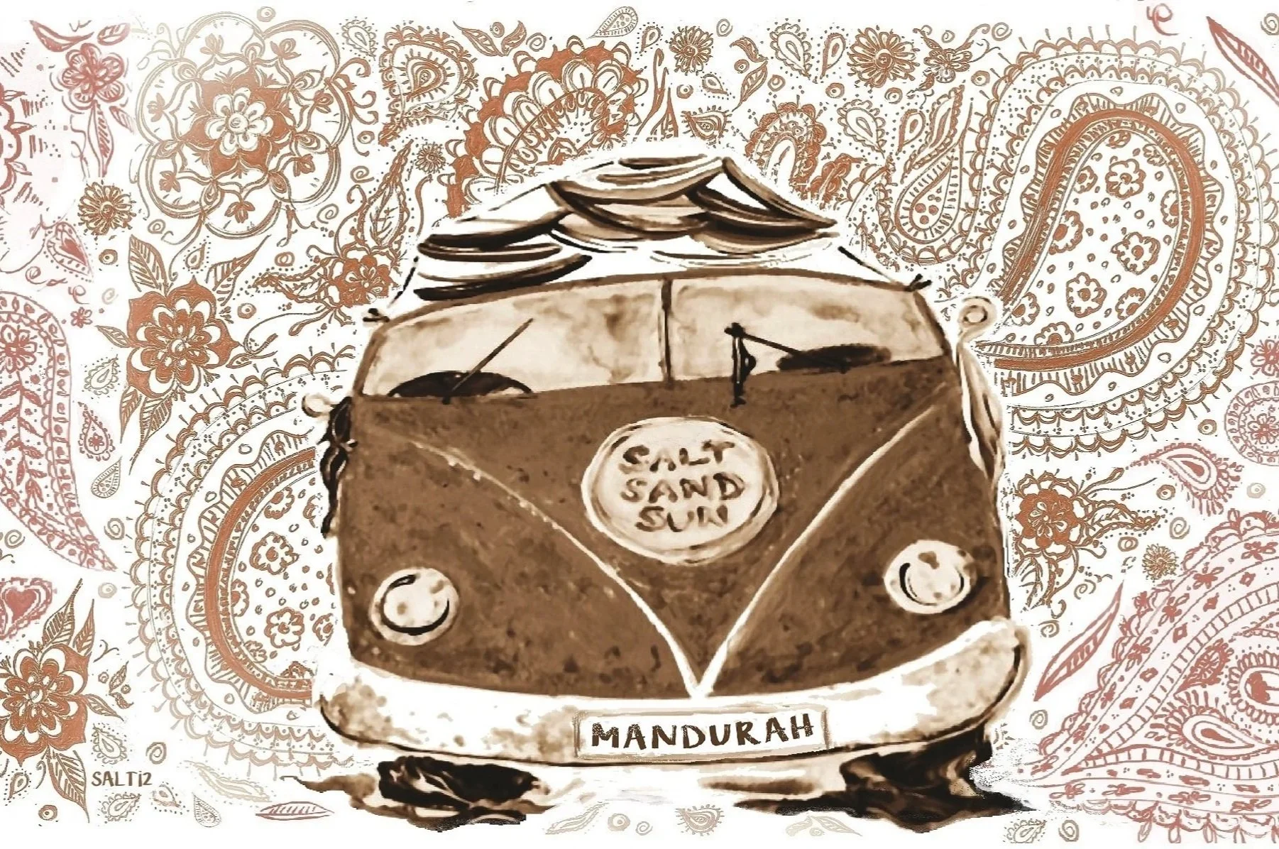 CUSTOM KOMBI PAISLEY POSTCARD