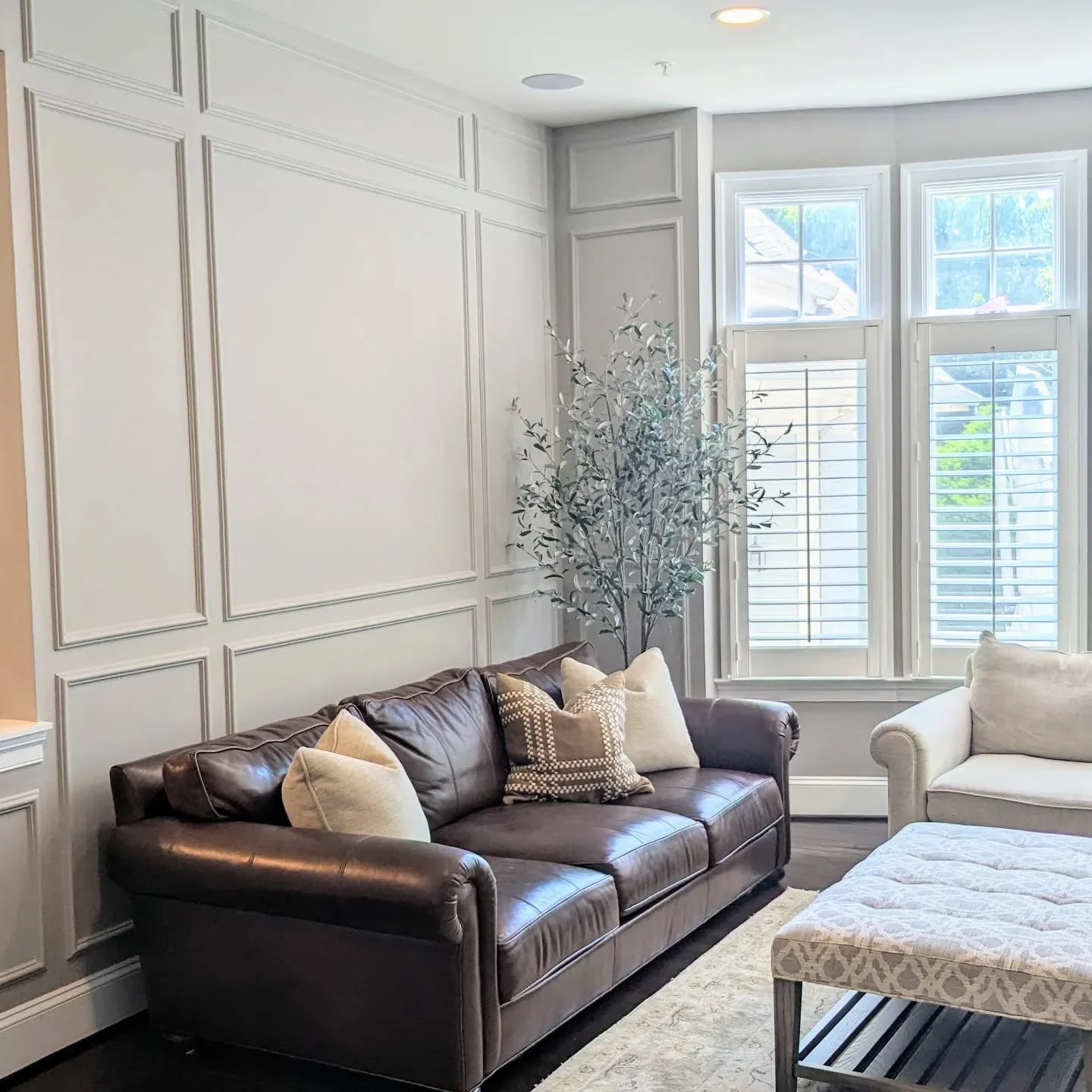 We added a touch of sophistication to our client's walls this week with custom wall paneling. A labor of love that truly elevates a space!