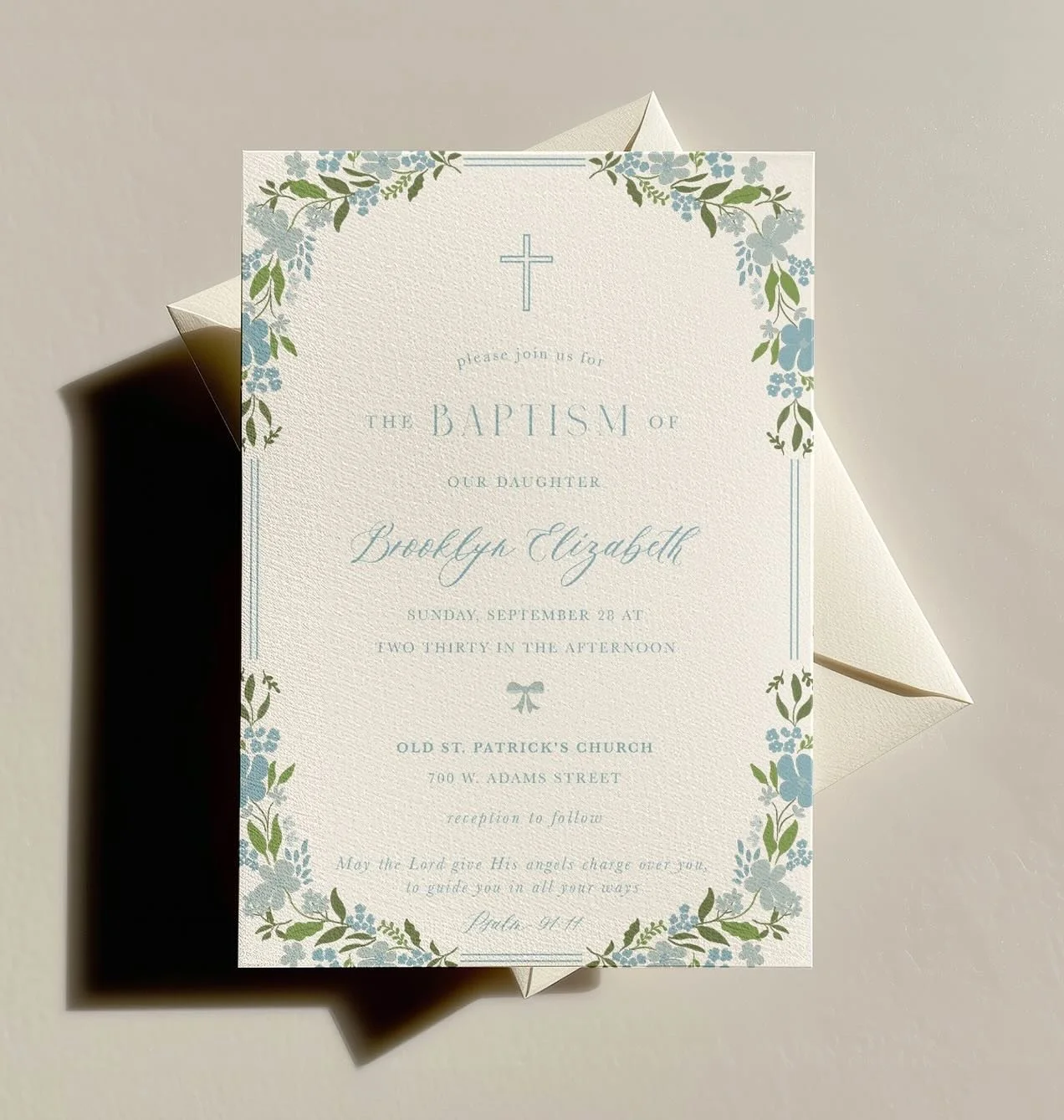 The sweetest floral details to celebrate baby Brooklyn 🤍 

#custominvitation #babybaptism#christeninginvitation #custominvitations #eventstationery #invitationsuite #mainandwest #babycelebration