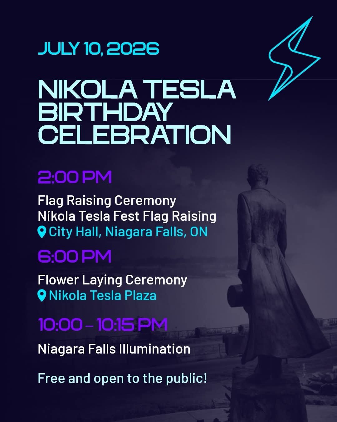 Nikola Tesla Fest 2026, Niagara Falls Ontario