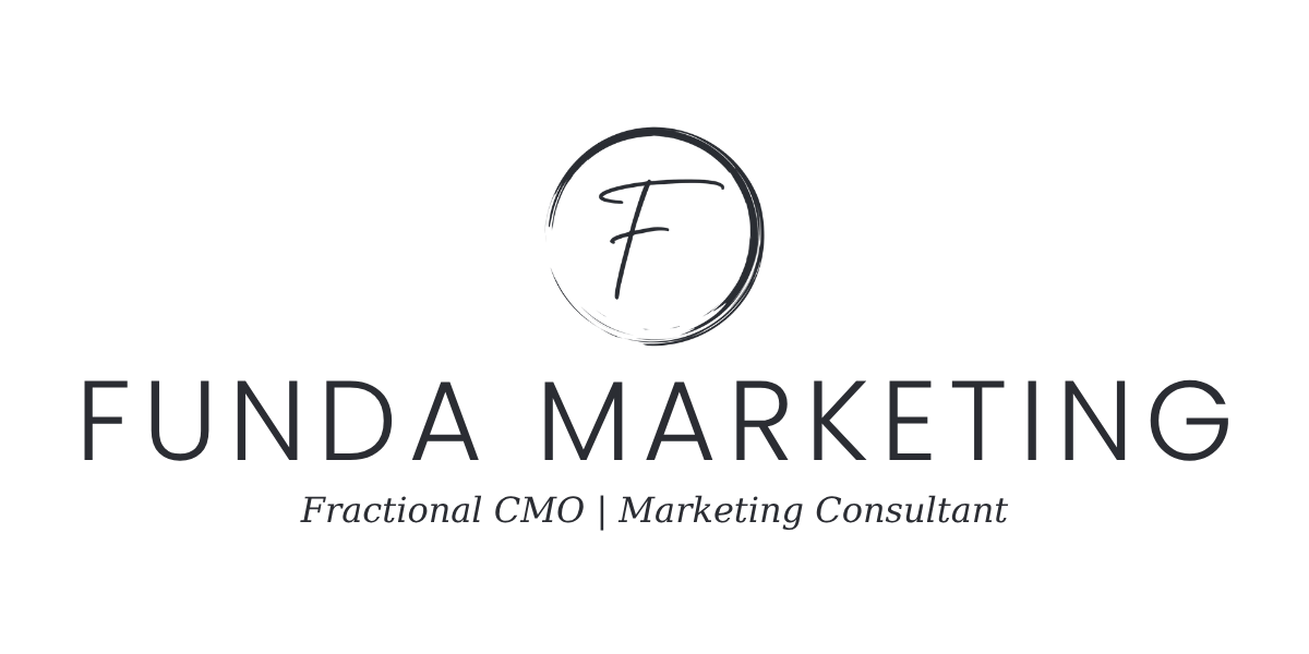 Funda Marketing logo with a stylized circle and the letter F, along with the text "Funda Marketing" and "Fractional CMO | Marketing Consultant".