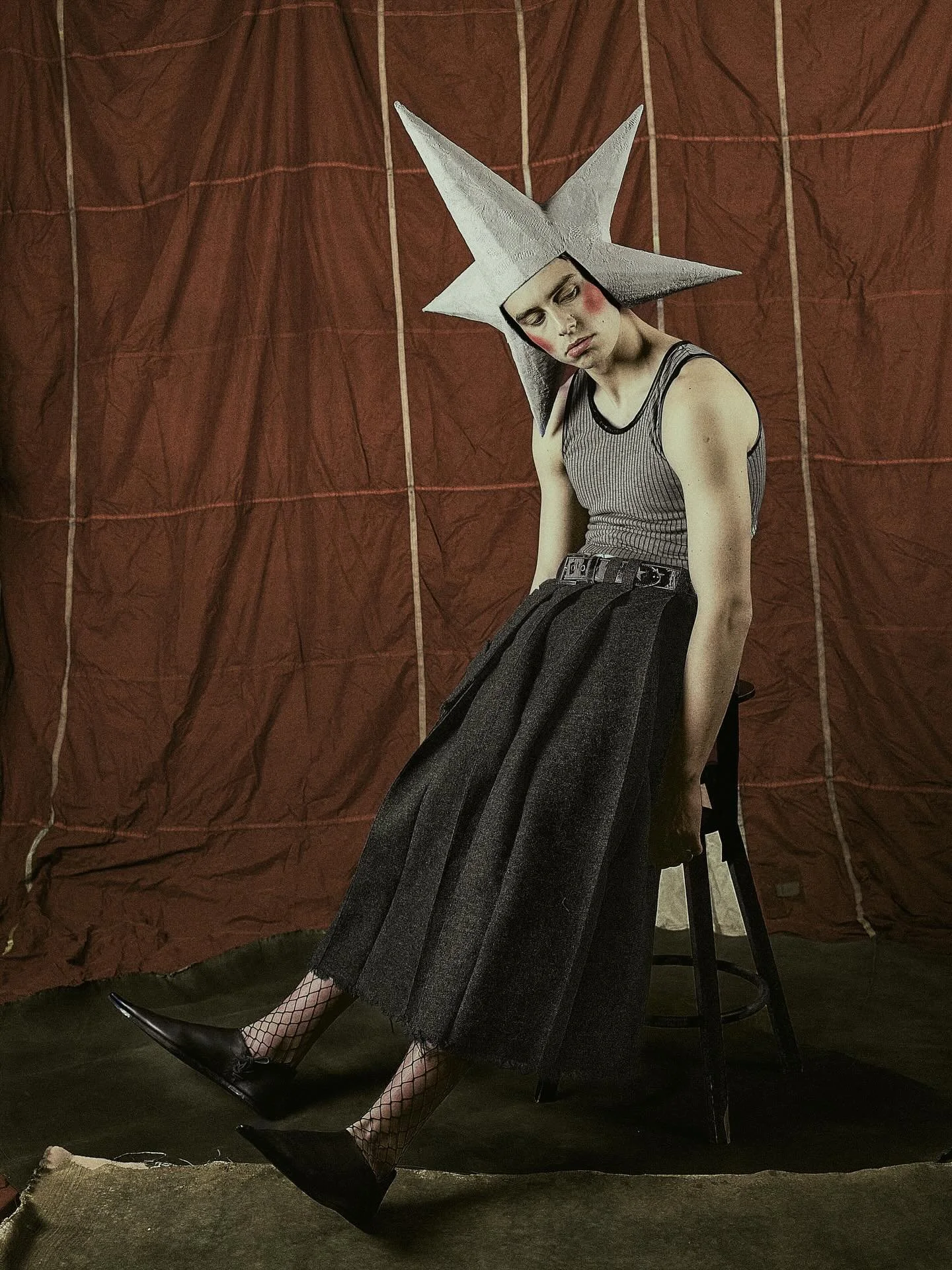 Project: DANCER by @daivi_dc 
Chapter Two: CIRCUS 

Shot by @robin_malatek 
Model @daivi_dc 
Styling @rafferina 
MUA @nkaryagina 
Designers @bacakrystof @sofija_blahutova @__natala_ 

Parachute: &ldquo;Golden Chilli&rdquo; available to hire in Prague