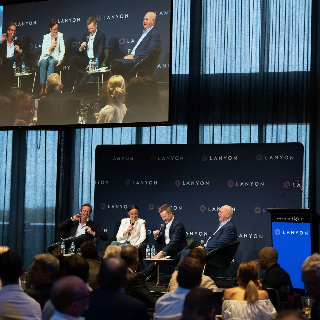 #FLASHBACK |
 Gather Round with Lanyon

Hamish McLachlan hosting. 

Daisy Pearce, Nathan Buckley and Leigh Matthews on stage. 

And Gillon McLachlan joining the event during his final year as CEO of the AFL.

Lanyon secured an extraordinary line-up.
