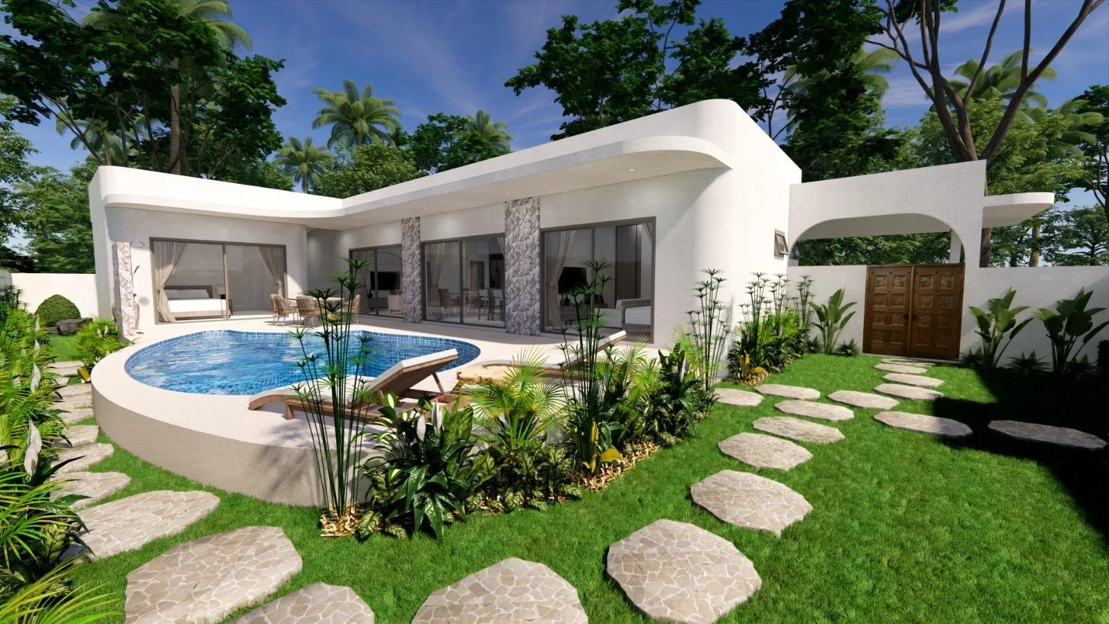 Choeng mon single storey villa- architecturally designed by french developer- 3 bed, 4 bath - 9.99 MB 