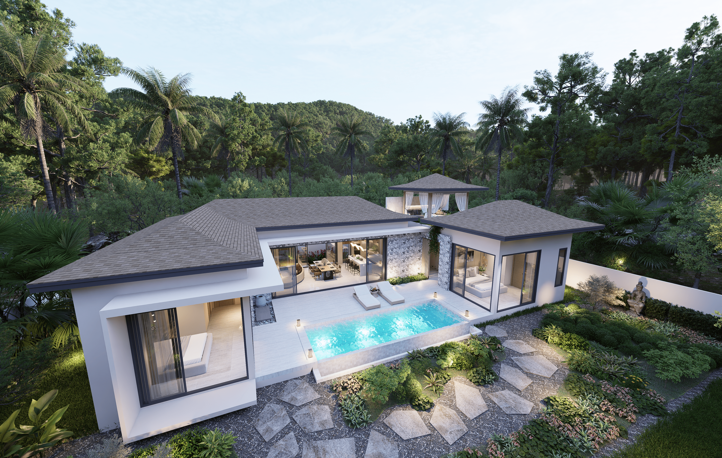 Contemprory central living villas- 3 beds, 3.5 baths- Chaweng- leasehold- 7,800,000 thb
