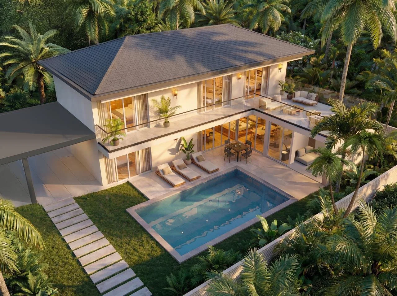 Prime investment with limited time price offer! 3 minutes to Lamai sandy beach- Lamai- 4 beds, 4+1 baths- 9,135,000 thb limited launch price! (USD approx 282,118k)