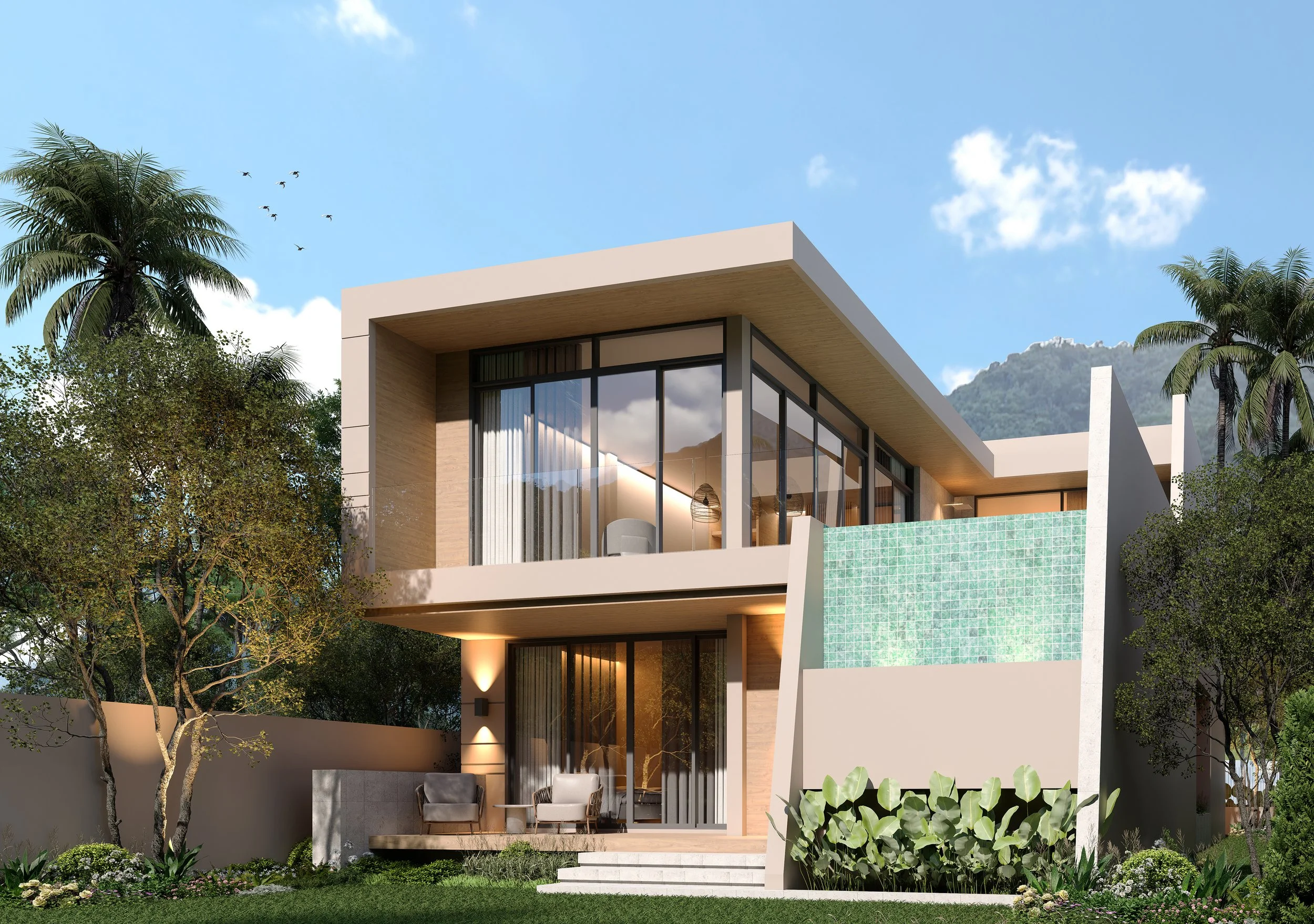 NEW DEVELOPMENT - Private and tropical modern villa- Aether villas-3 bed, 3 bath- NO common fees- Plai Laem- 8,900,000 thb