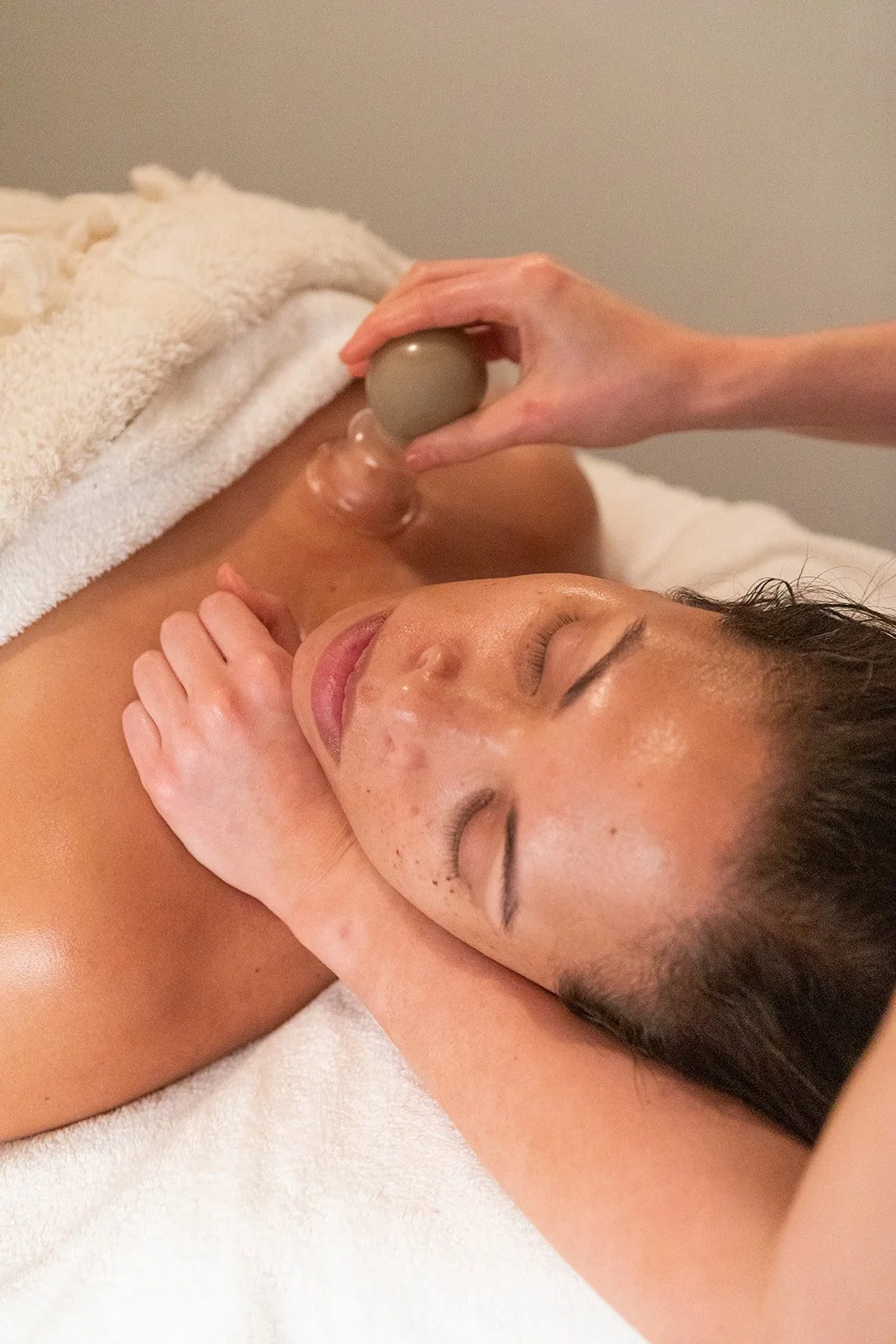 Hydrating facial being completed at Sienna Cary Salon