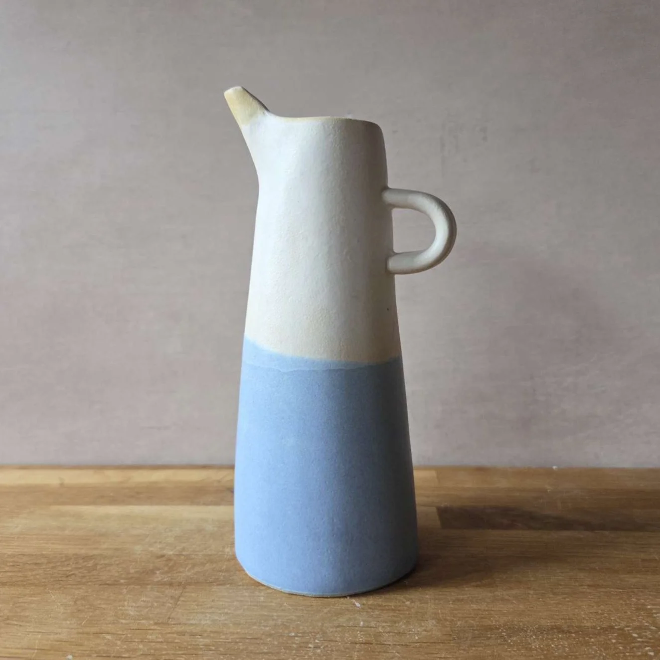 Matte Sky Blue/White Stoneware Jug 200ml