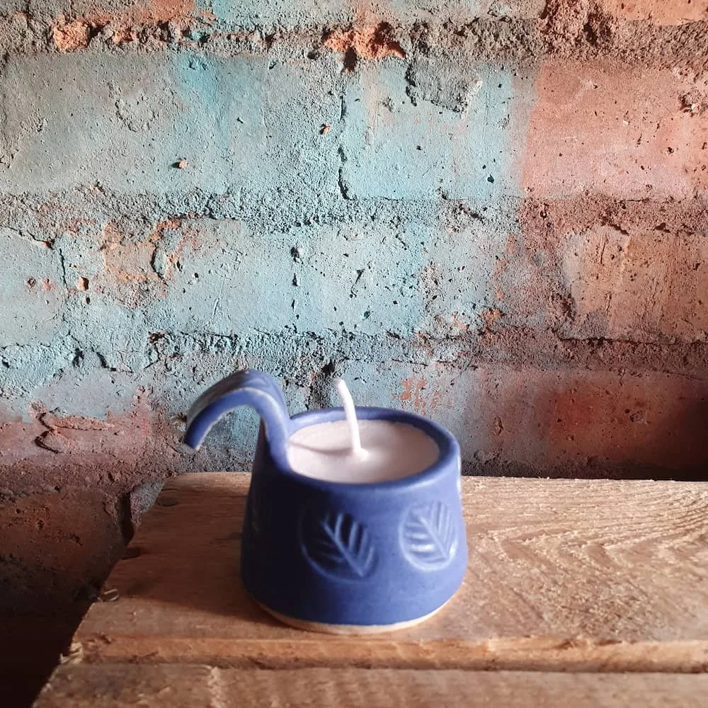 Blue ceramic tealight.jpeg