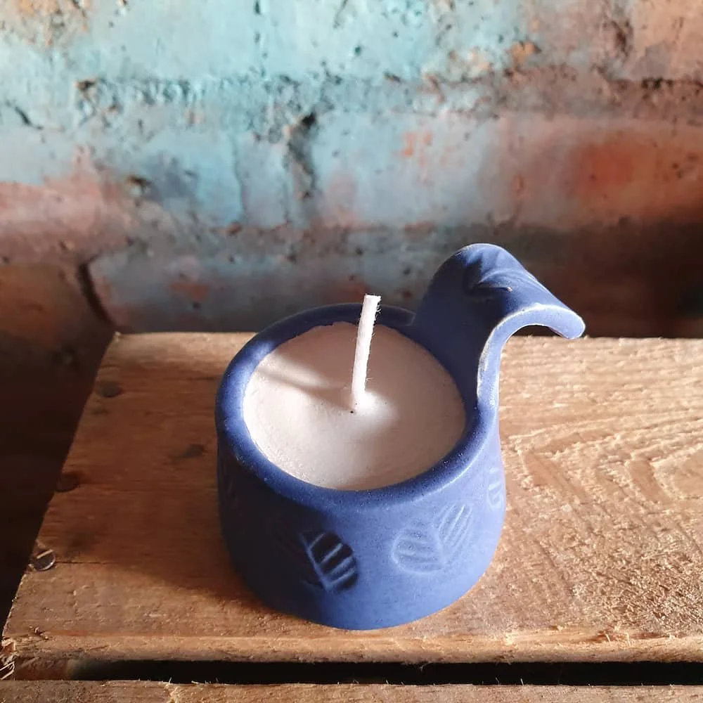 unusual blue tea light