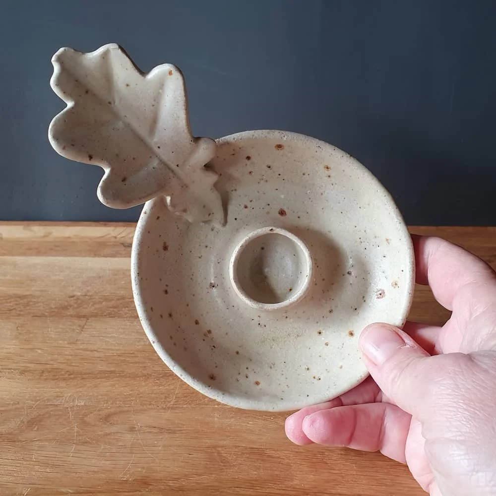 Oak leaf handle candle holder.jpeg