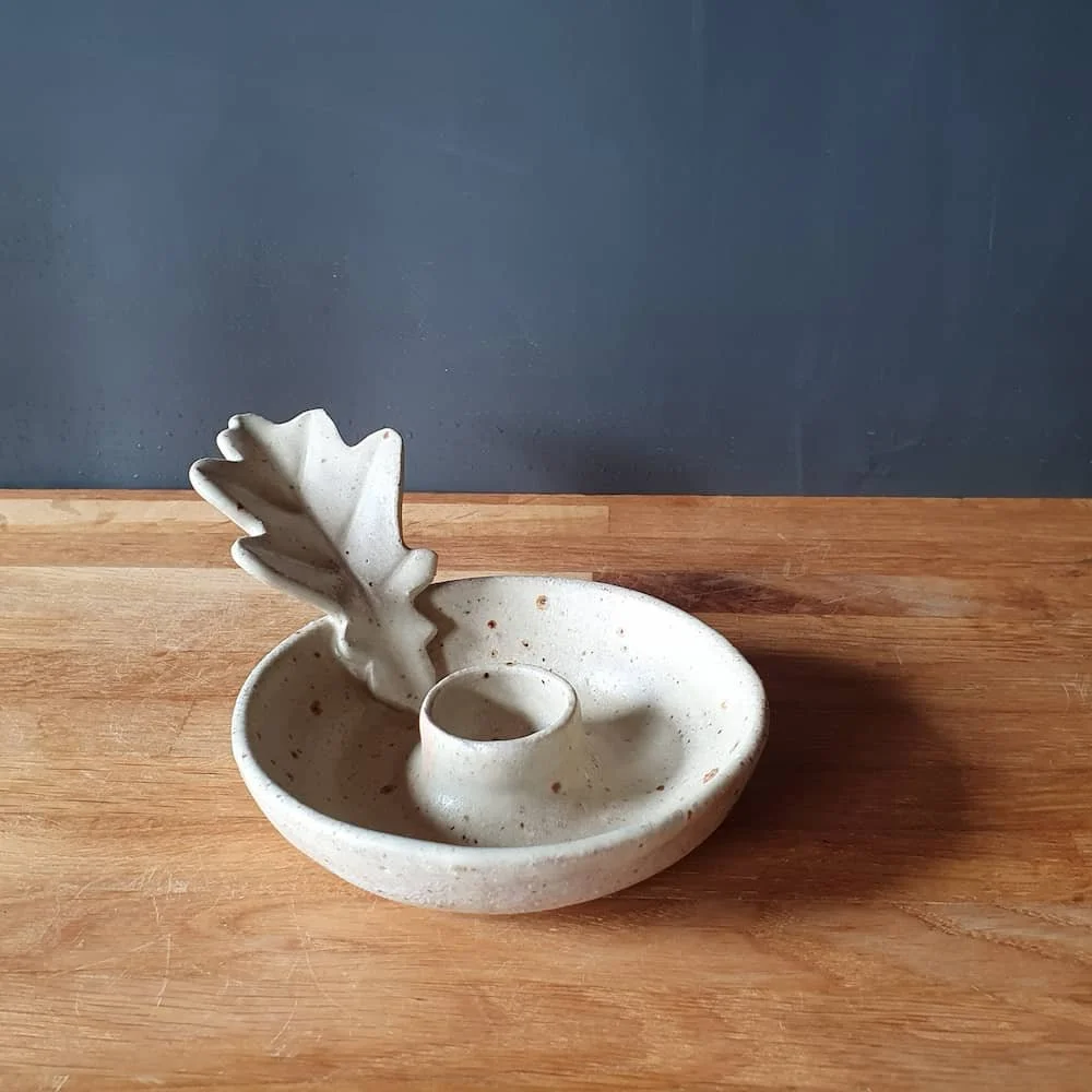 pottery candle holder