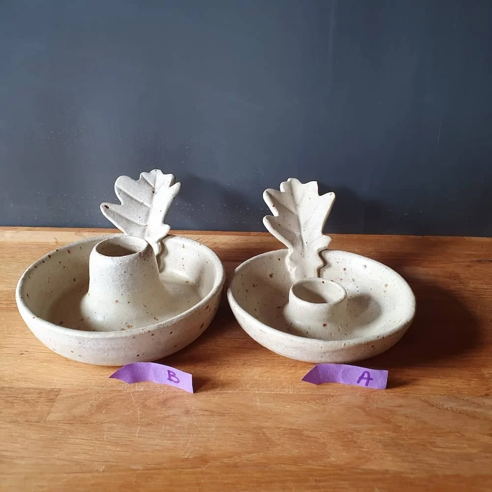 two candle holders