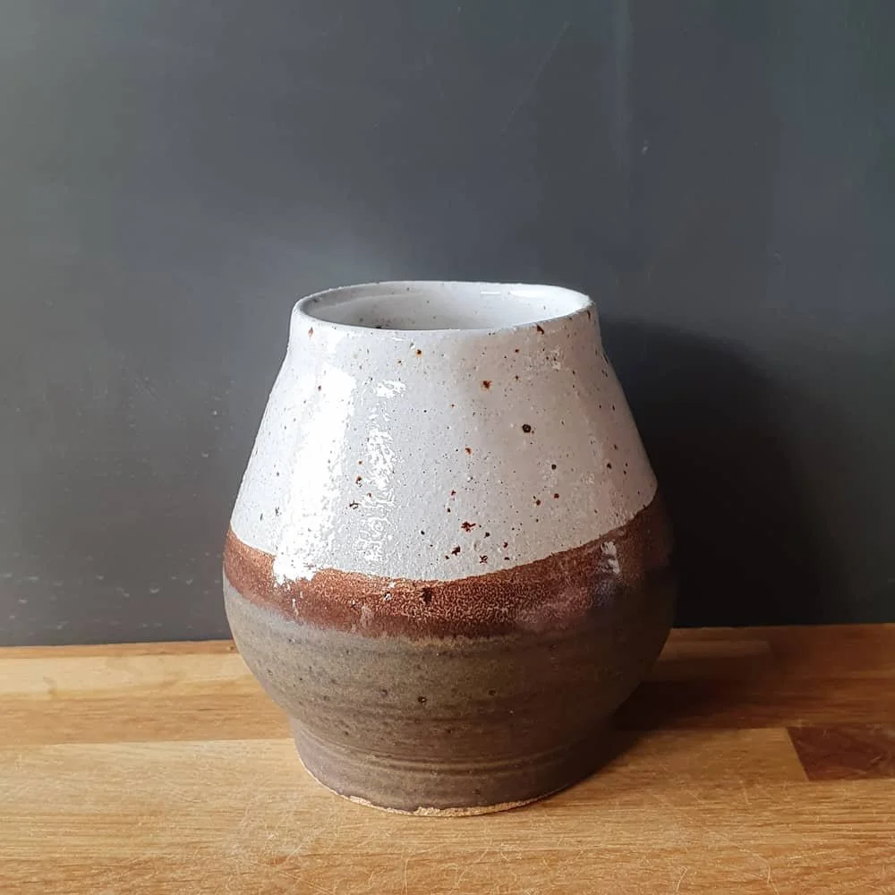 Brown pottery vase