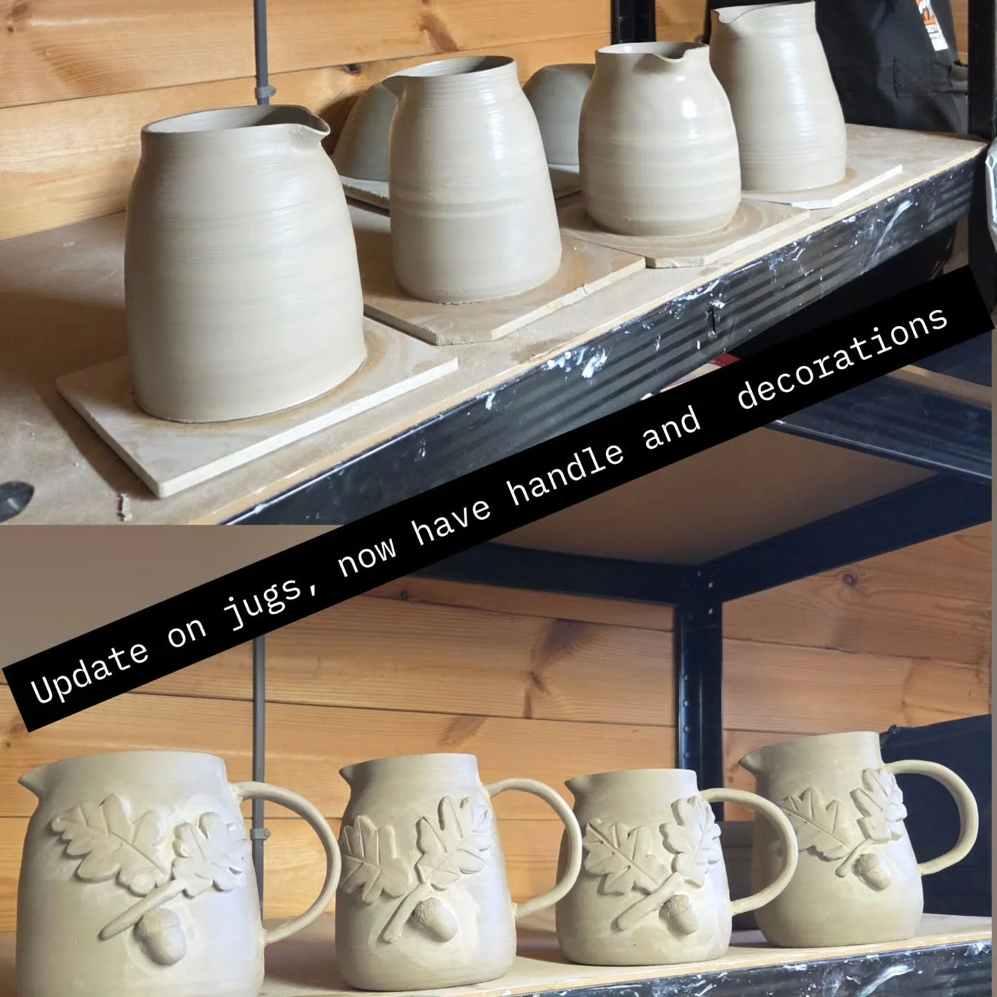 I've been a snot monster over twixmas, I expected to have more days in the pottery shed but instead I had days in bed trying to get rid of this cold 😷🙄 Anyway felt like I had turned a corner today and spent some time finishing off my jugs 

#potter