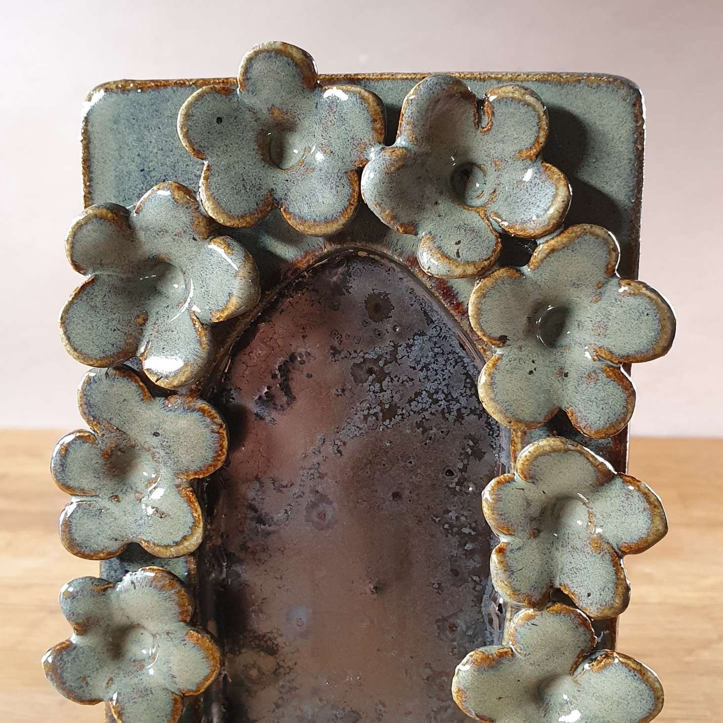 Wall  Sconce Leaf and Flower 3d Stoneware  Forest Decoration Tealight Holder