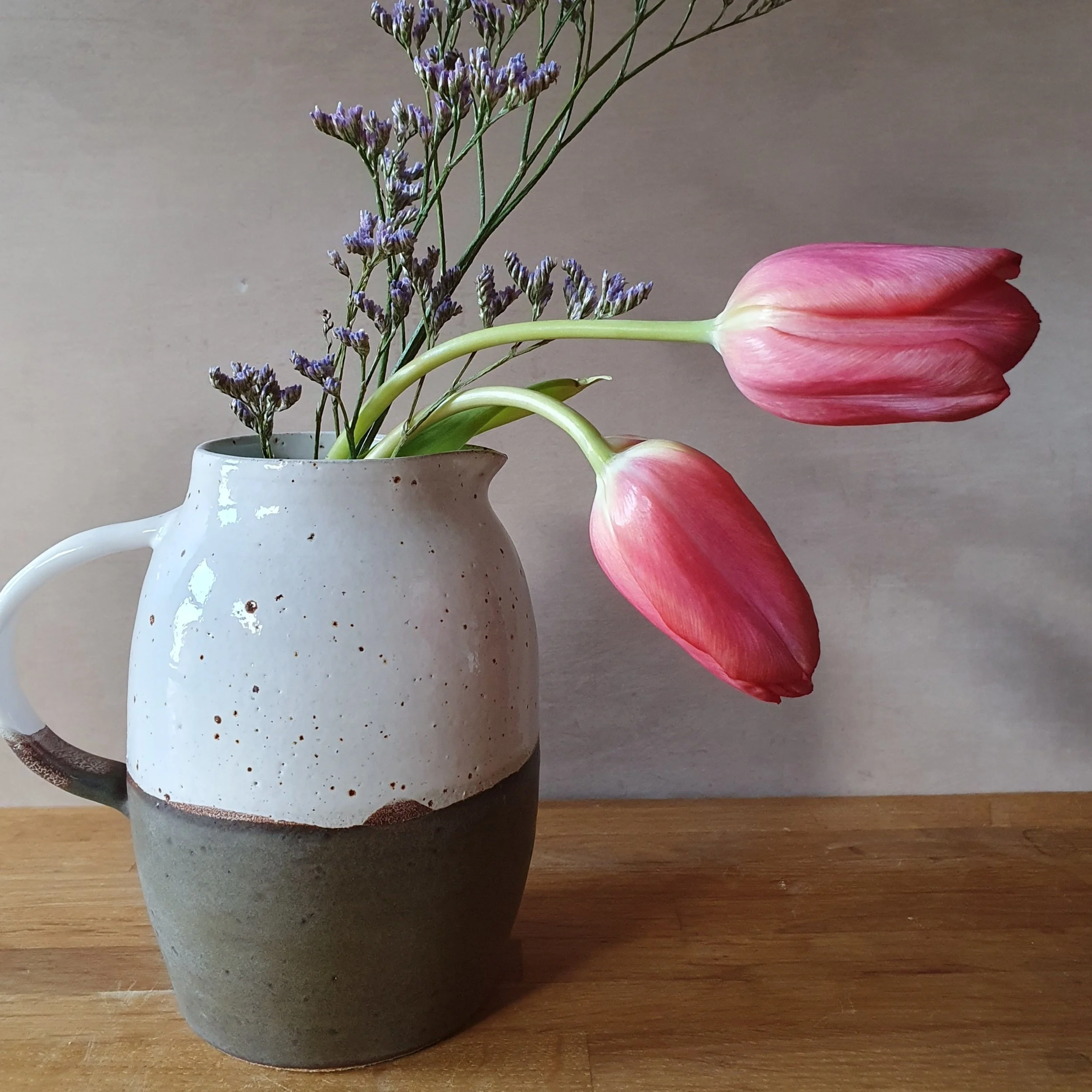 Rustic Brown & White Speckle Stoneware Jug
