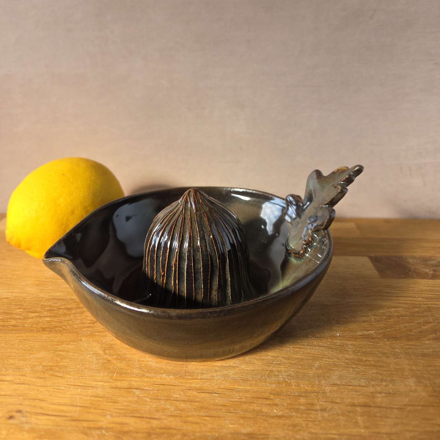 Forest-Inspired Stoneware Lemon Juicer