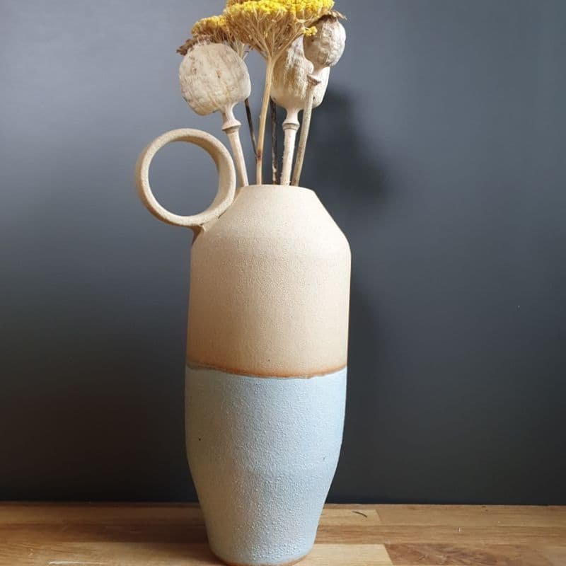 Handmade lilac flower vase bottle