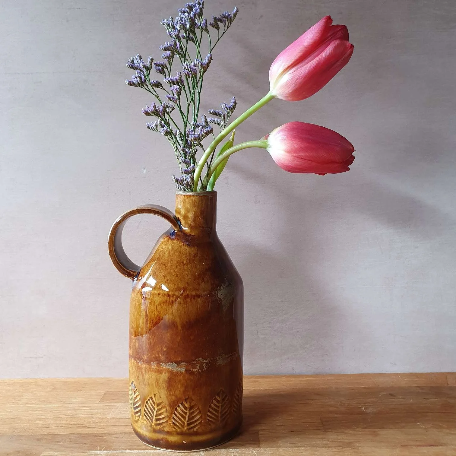 Rustic Charm Slab-Built Stoneware Flagon