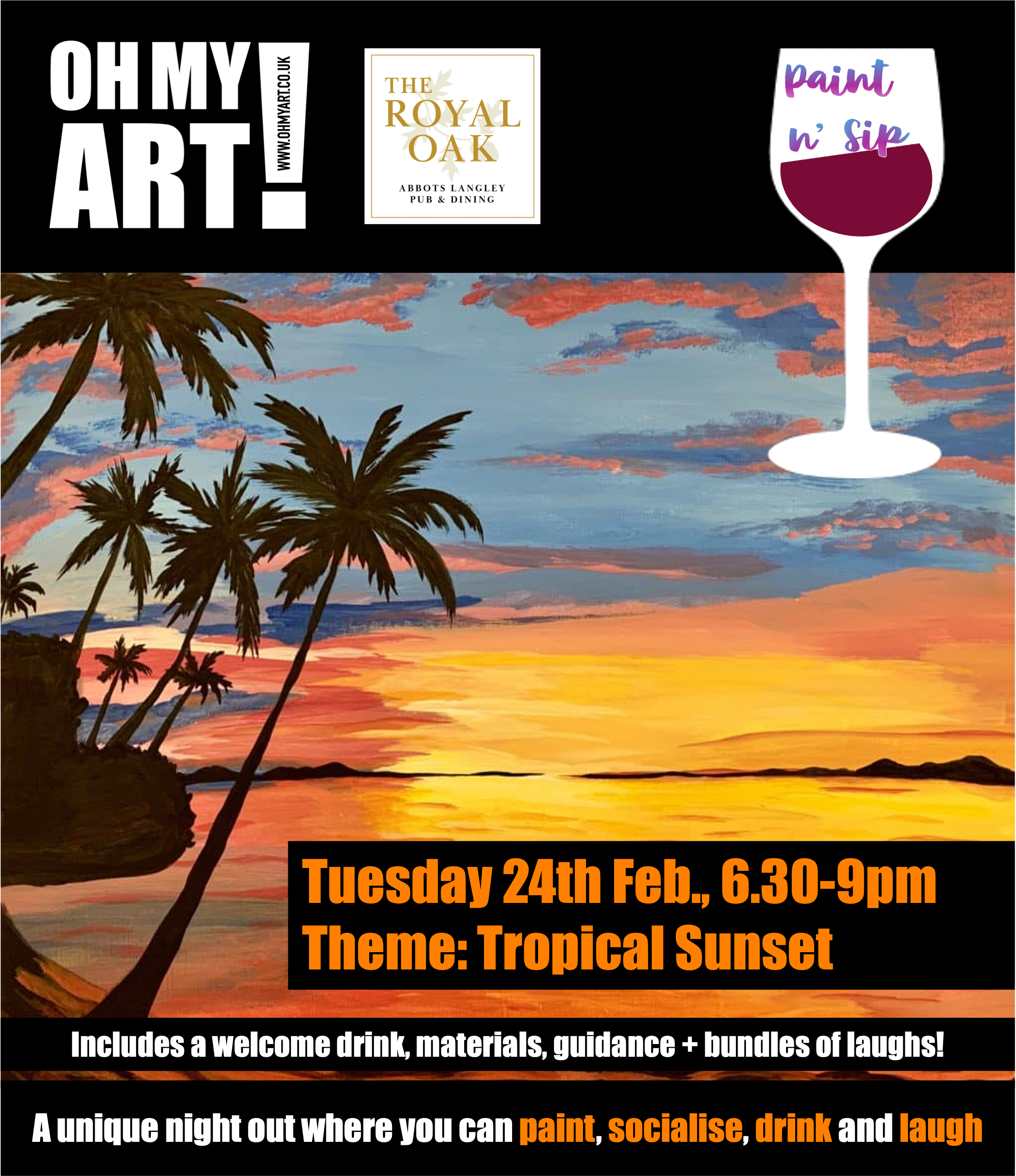 Sun-soaked Tropical Beach Paint 'n Sip Evening - 24th February 2026