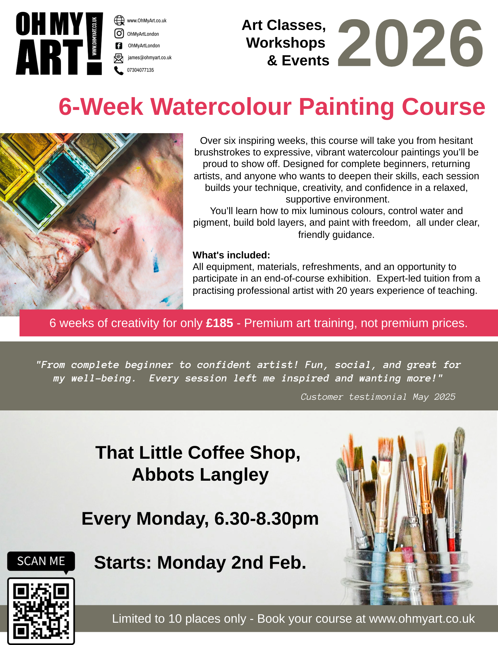 6 Week Watercolour Painting Course