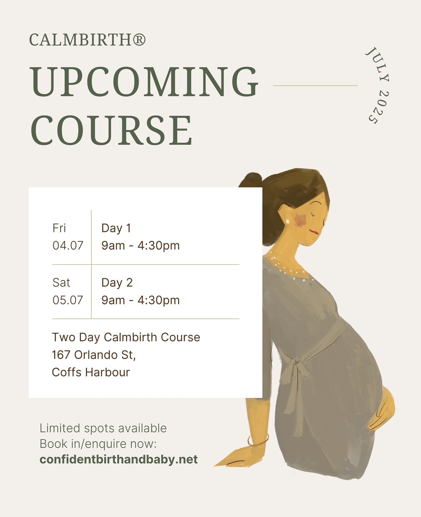 JULY Calmbirth&reg;️ Courses now open for booking for the Mid North Coast Community and beyond 🙌🏼

If you are pregnant or the partner of a beautiful pregnant woman, this course if for you. 

🫶🏼 Learn about the natural physiological process of lab