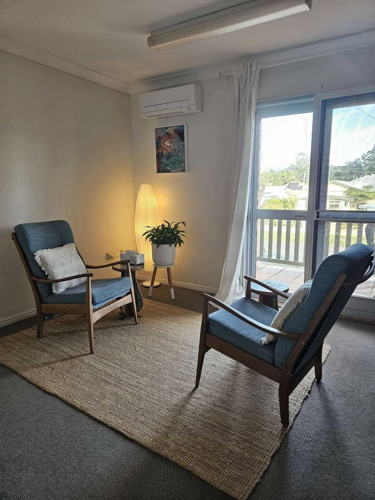 Cozy counselling therapy room in Mullumbimby.