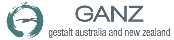 Logo of GANZ, Gestalt Australia and New Zealand, featuring a stylized circular graphic with a mountain and sky in shades of blue and gray.