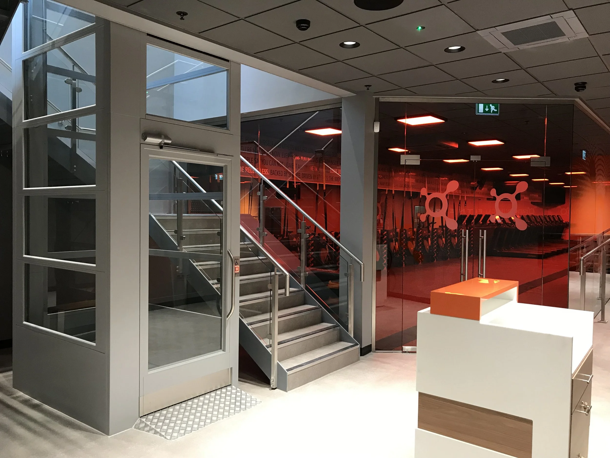 Trade Platform Lifts - Glazed shaft with powder coated finish.JPG