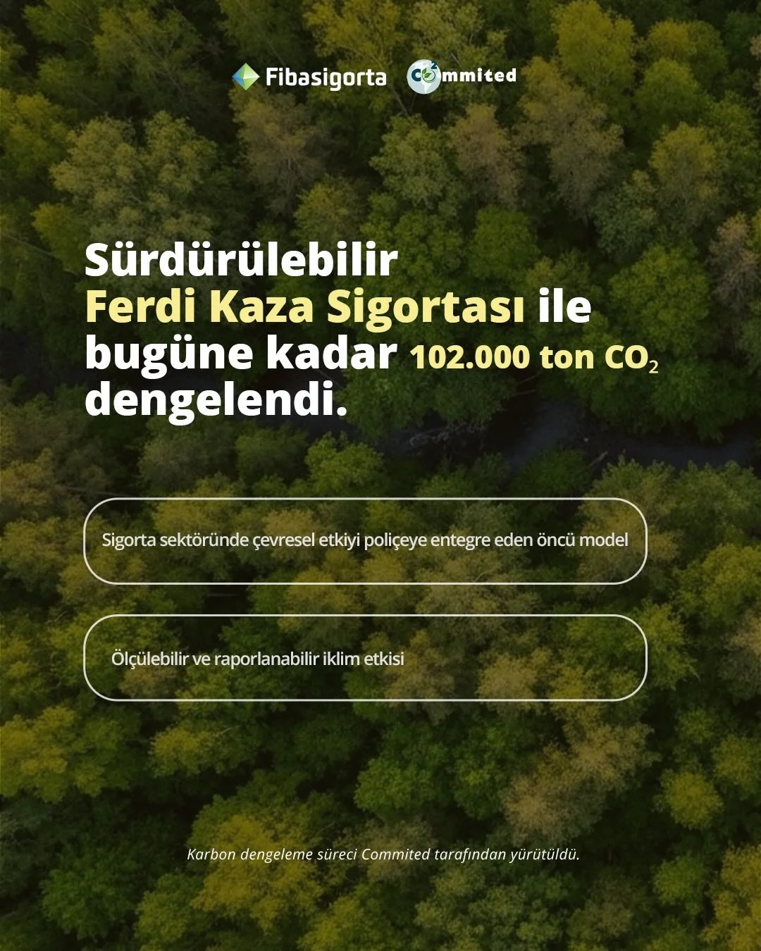 🌿 S&uuml;rd&uuml;r&uuml;lebilir Ferdi Kaza Sigortası ile bug&uuml;ne kadar 102.000 TON CO₂ dengelendi.

✅ Sigorta sekt&ouml;r&uuml;nde &ccedil;evresel etkiyi poli&ccedil;eye entegre eden &ouml;nc&uuml; model
✅ &Ouml;l&ccedil;&uuml;lebilir ve raporla