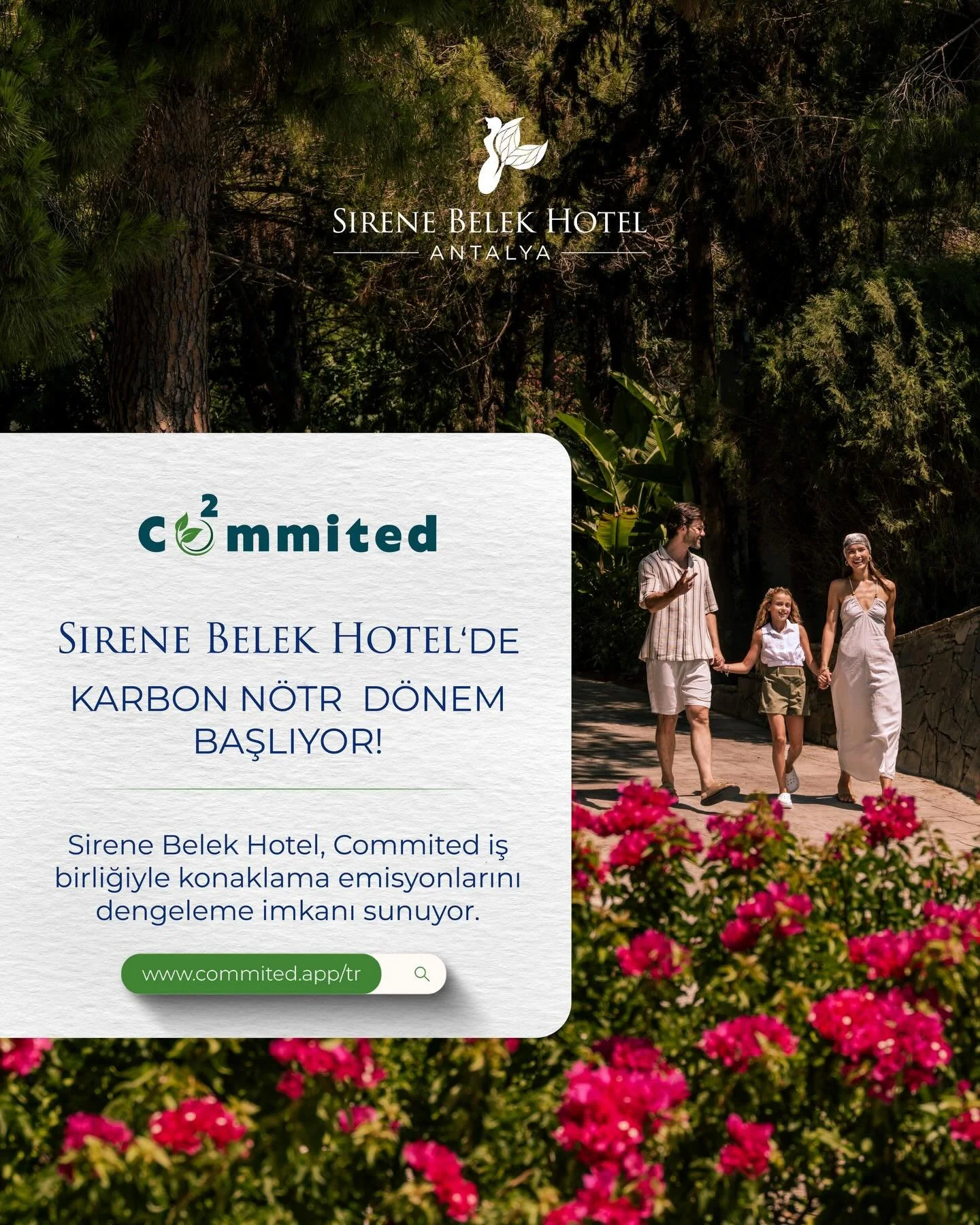 Sirene Belek Hotel&rsquo;de karbon n&ouml;tr bir d&ouml;nem başlıyor 🌿

Committed iş birliğiyle konaklamanızdan kaynaklanan emisyonlar dengeleniyor; siz tatilin keyfini &ccedil;ıkarırken doğa da korunuyor.

S&uuml;rd&uuml;r&uuml;lebilir turizm artık