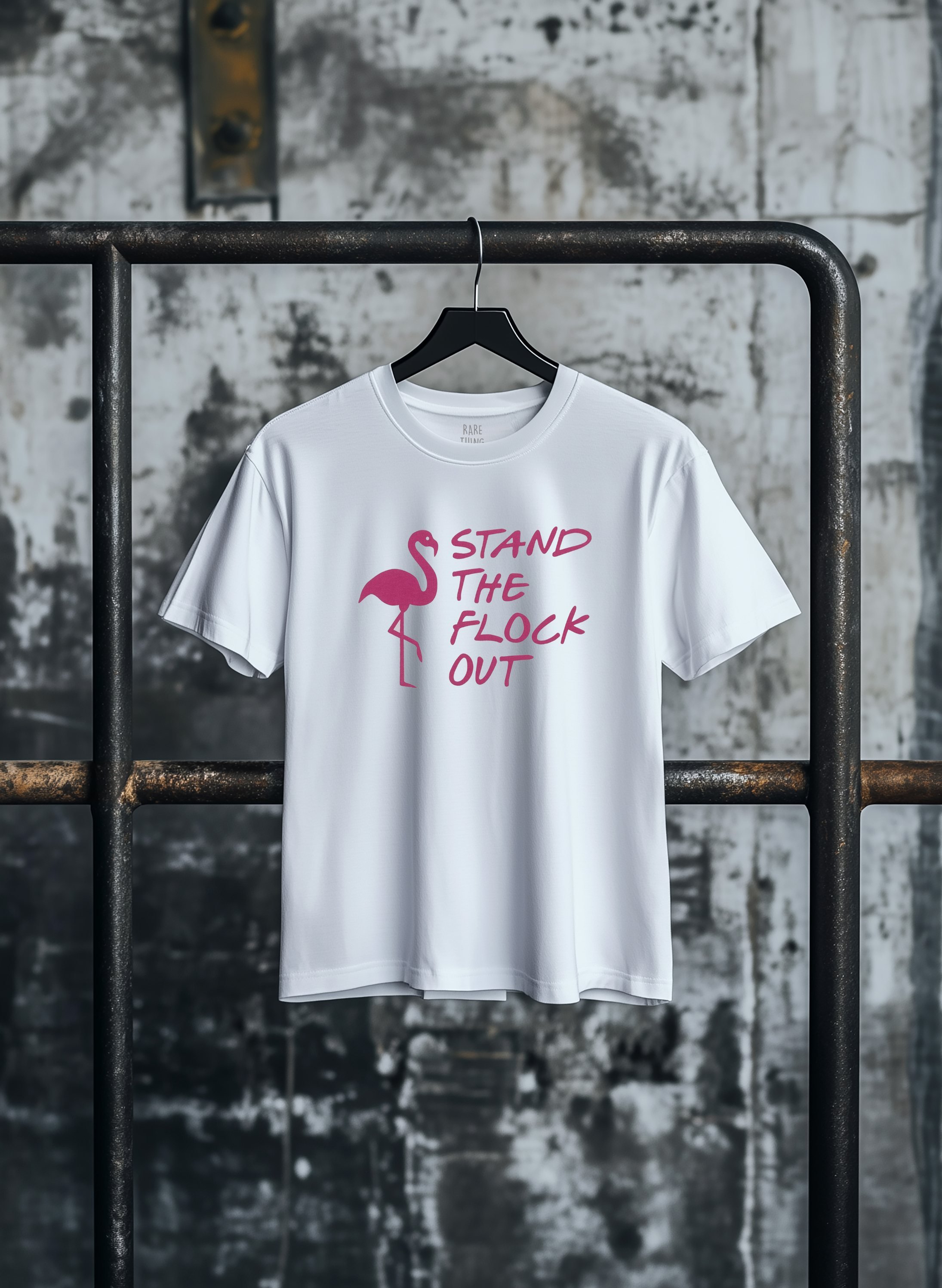 STAND THE FLOCK OUT SLOGAN WOMENS CLASSIC WHITE TSHIRT.jpg