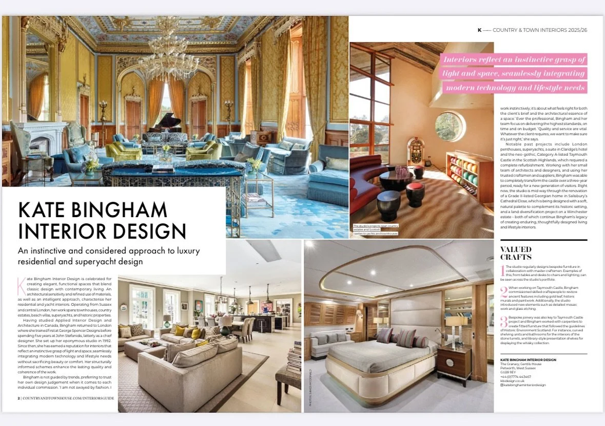 Our lovely feature in @countryandtownhouse magazine this month #50finestinteriordesigners #interiordesign #castlerenovation #yachtinteriors #countryhouseinteriors #townhouseinterior #londoninteriordesigner #westsussexinteriordesigner