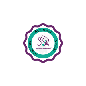 A certification badge with a purple scalloped border, a teal inner circle, and text indicating approval by the Society of Vital Authorization. It has a stethoscope graphic in the center.