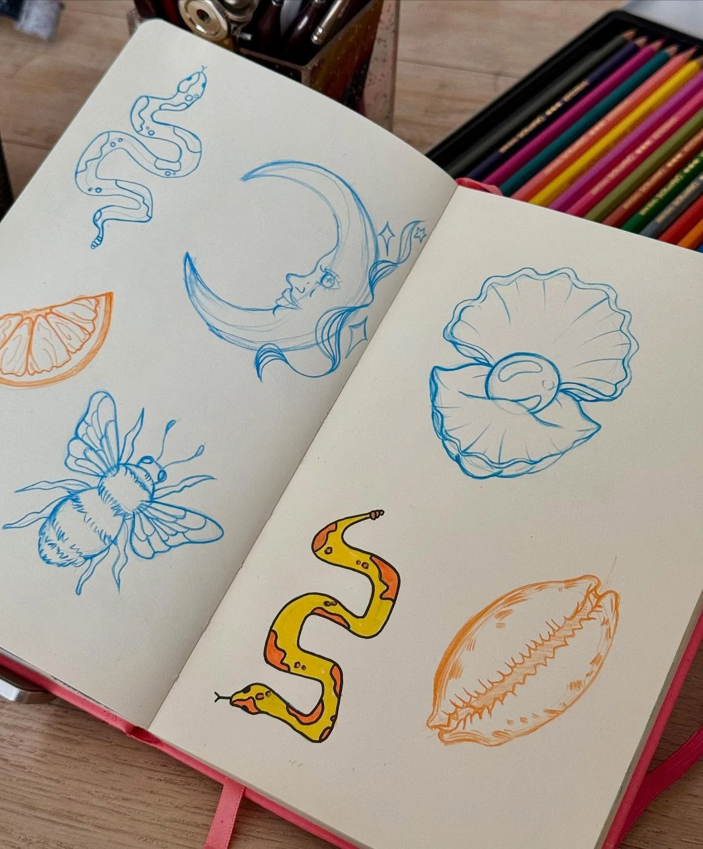 don&rsquo;t ask why I made that snake yellow I&rsquo;m mad at myself for it #art #sketchbook #artist #pinterest