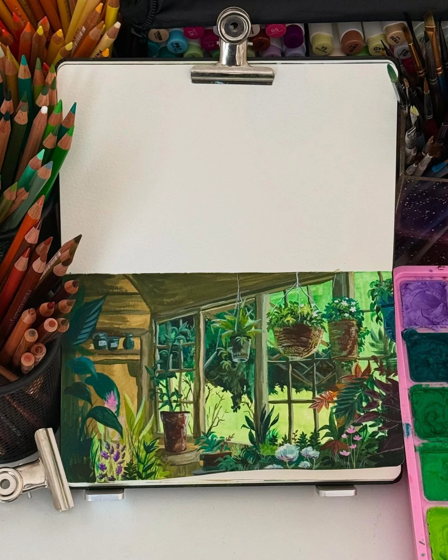 Il &eacute;tait temps que je poste cette gouache (sur laquelle j&rsquo;ai pass&eacute; litt&eacute;ralement des jours entiers😭) j&rsquo;en suis trop contente. J&rsquo;ai envie de tester plus de projets &laquo;&nbsp;plus complexes&nbsp;&raquo; comme 