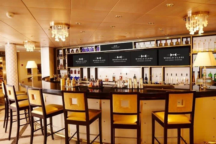 🍹✨ Step into the World Class Bar aboard the Celebrity Solstice, where craftsmanship meets creativity in every cocktail! Enjoy an exquisite selection of beverages in a stunning architectural setting that elevates your onboard experience.🍸

Ready to 