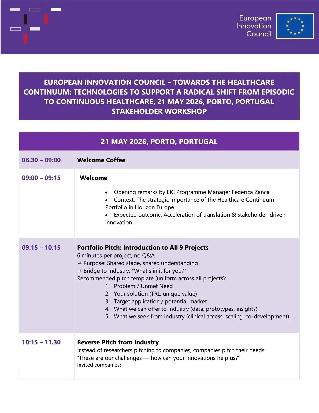 Join us at the 𝐄𝐮𝐫𝐨𝐩𝐞𝐚𝐧 𝐈𝐧𝐧𝐨𝐯𝐚𝐭𝐢𝐨𝐧 𝐂𝐨𝐮𝐧𝐜𝐢𝐥 𝐇𝐞𝐚𝐥𝐭𝐡𝐜𝐚𝐫𝐞 𝐂𝐨𝐧𝐭𝐢𝐧𝐮𝐮𝐦 𝐀𝐧𝐧𝐮𝐚𝐥 𝐏𝐨𝐫𝐭𝐟𝐨𝐥𝐢𝐨 𝐌𝐞𝐞𝐭𝐢𝐧𝐠