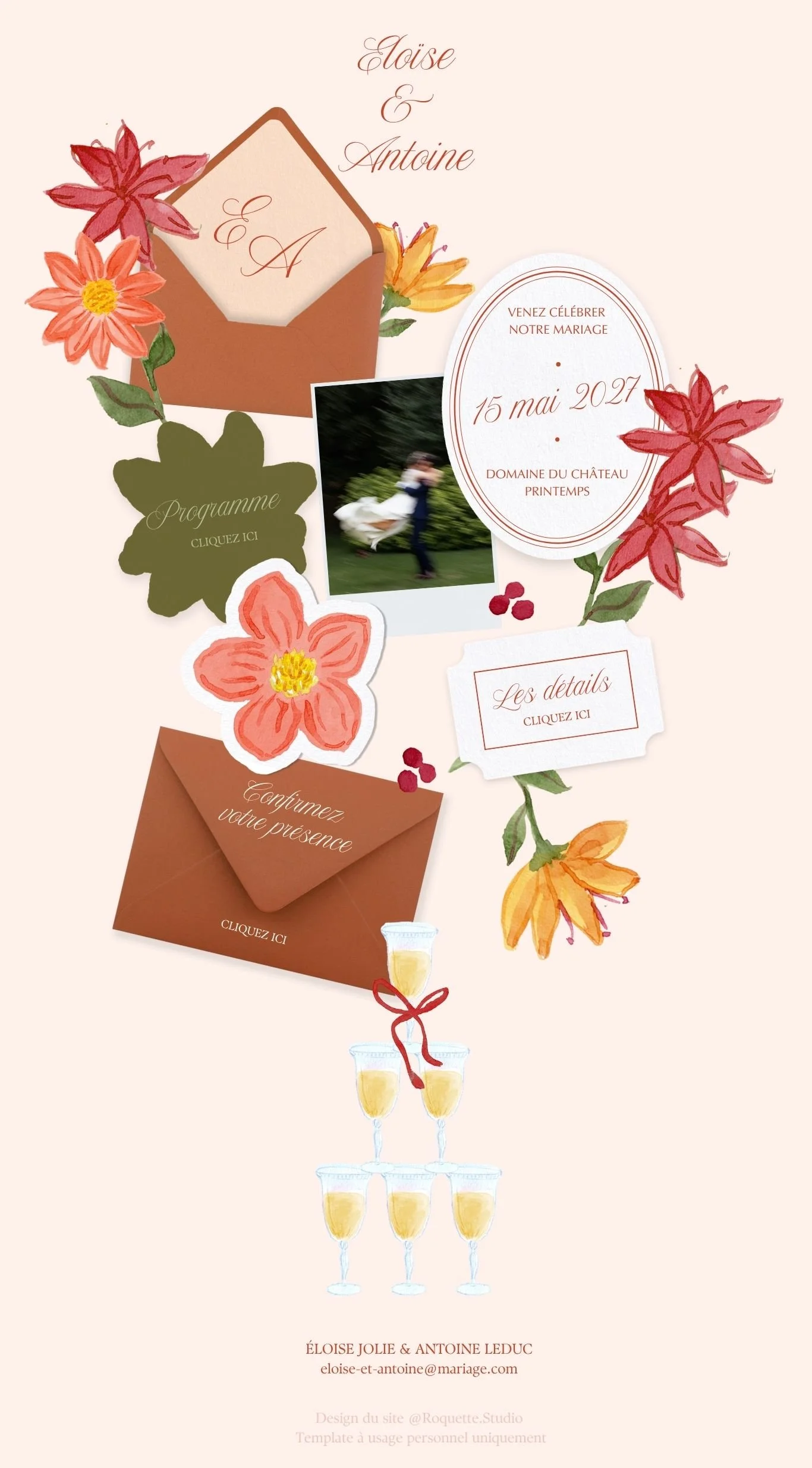 Modèle de site de mariage avec RSVP • AUTOMNE