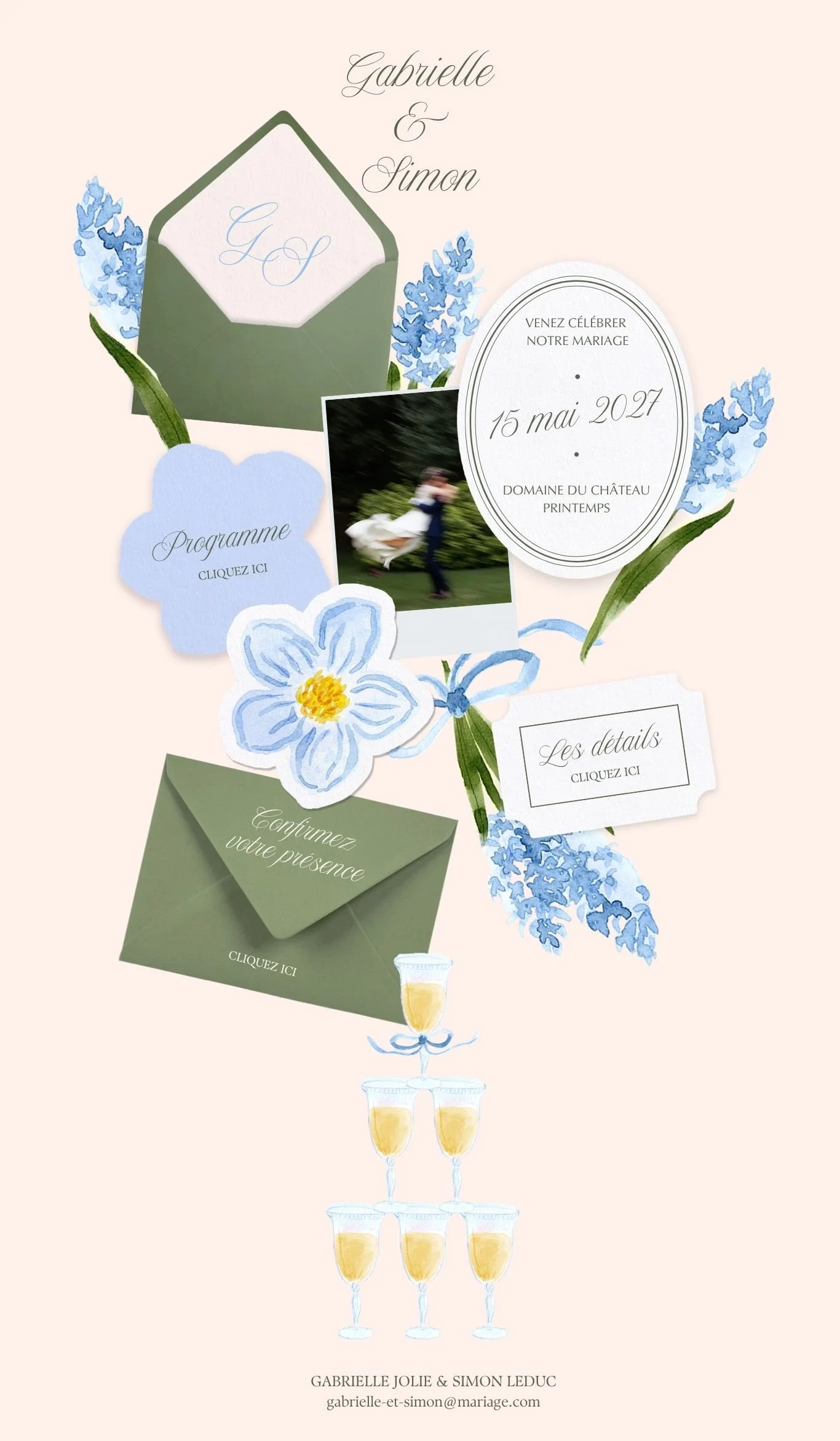 Modèle de site de mariage avec RSVP • JACINTHE