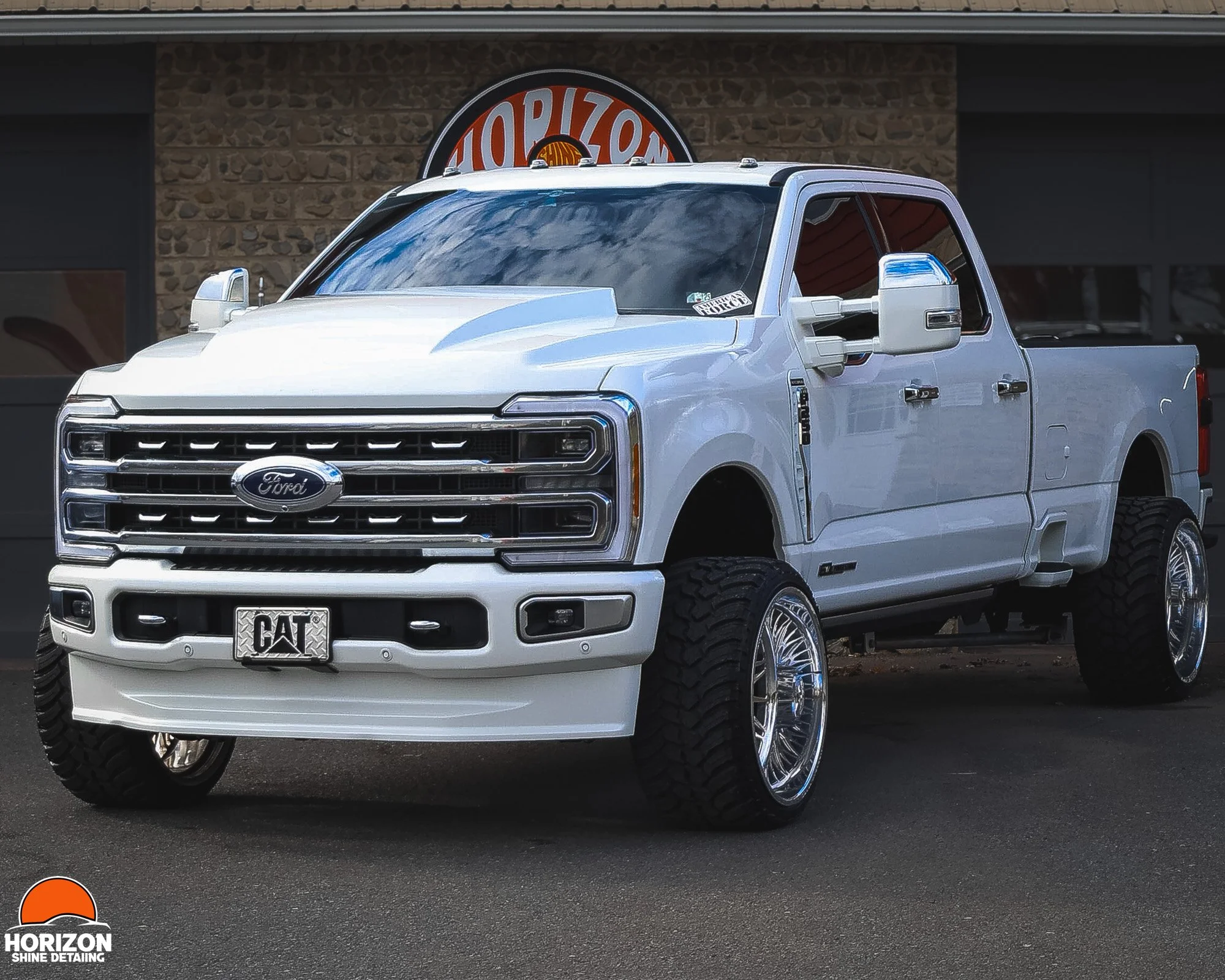 Custom White Ford F-350 Platinum with American Force Wheels