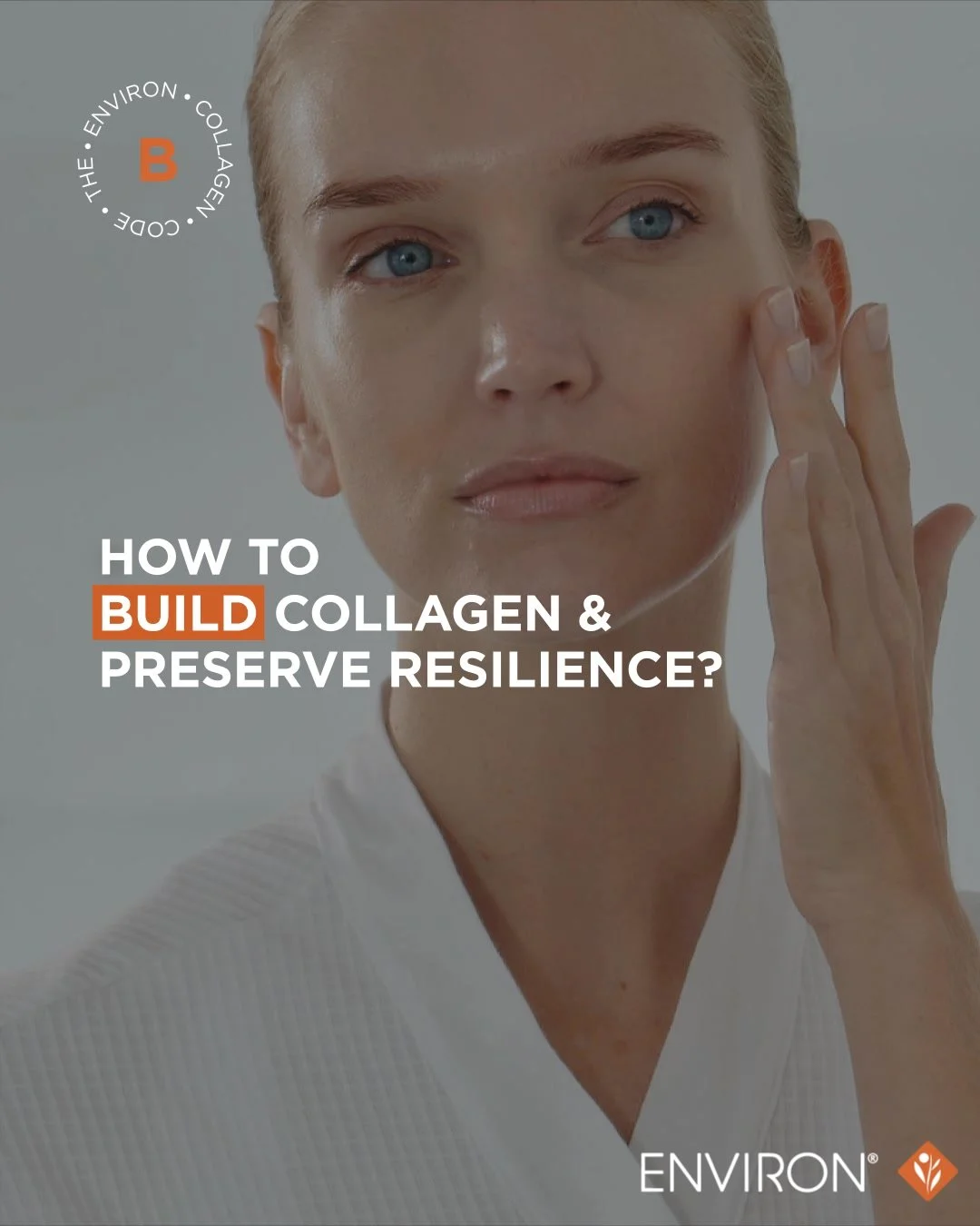 B= Byg huden op igen. Den anden regel, n&aring;r det kommer til at danne kollagen og en del af #EnvironCollagenCode

Kollagen bliver fornyet og styrket over tid med kontinuerlig, progressive mikron&aelig;rende tilf&oslash;jelser. Environ's unikke Vit