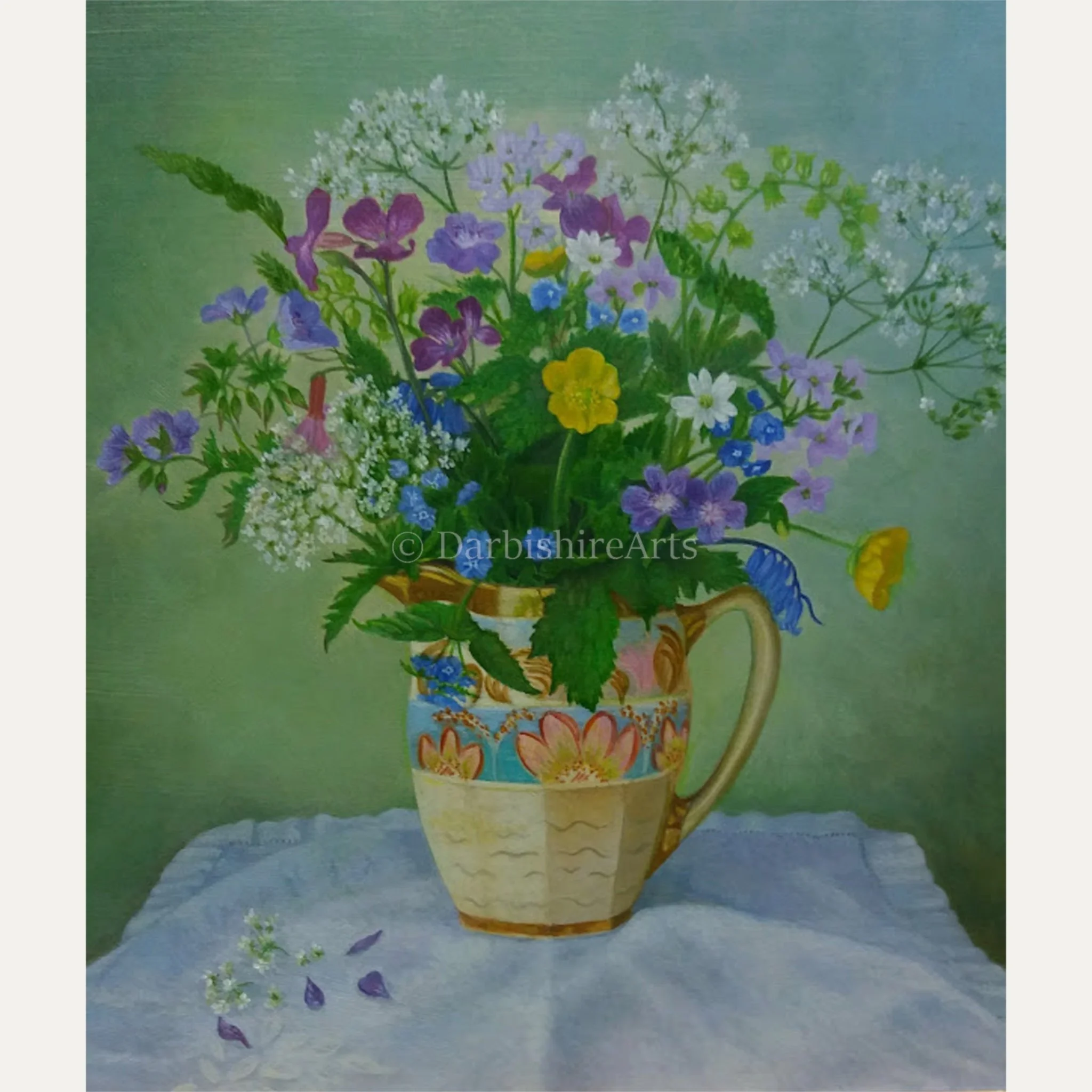 'Geraniums and Buttercups' original painting